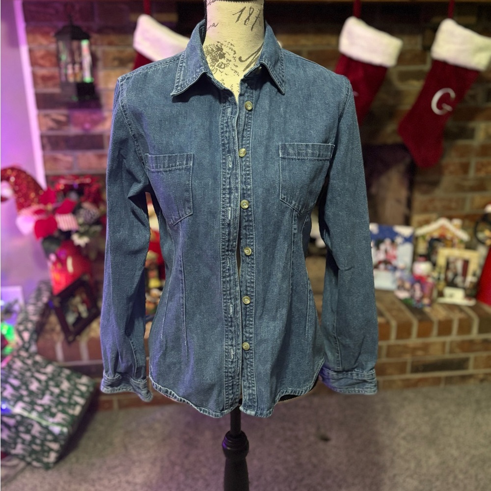 Denim Button Down Shirt for Women